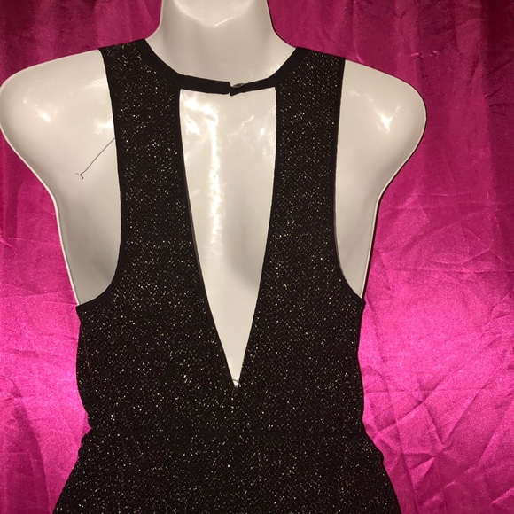 Shimmery gold black fishtail dress - Picture 2 of 7